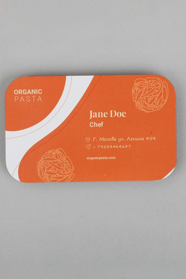 Купить бейдж без окна металлический 50х80 мм "Organic pasta"
