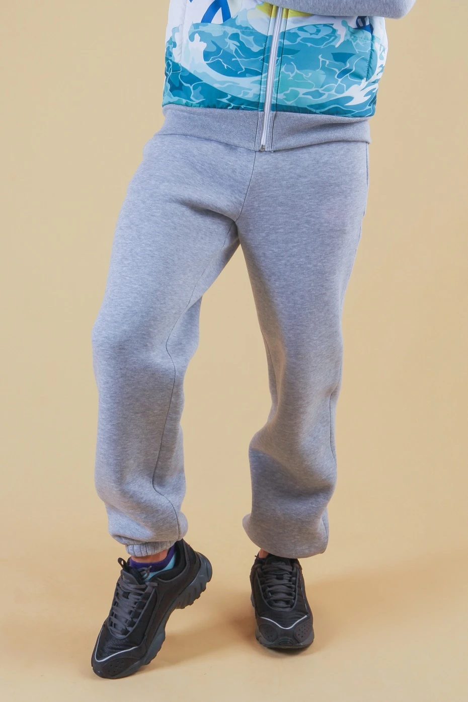 Брюки Хит из футера с начесом мужские, однотонные#2