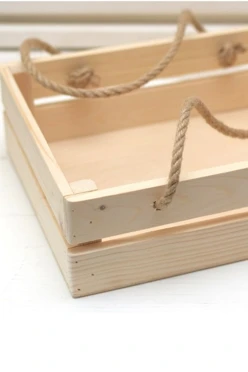 Деревянный ящик из реек с ручками, 30*20*10см