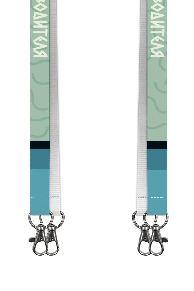 Купить ленту для бейджа репс ширина 1,5 см, с двумя карабинами-люкс, с печатью "Помощник руководителя"