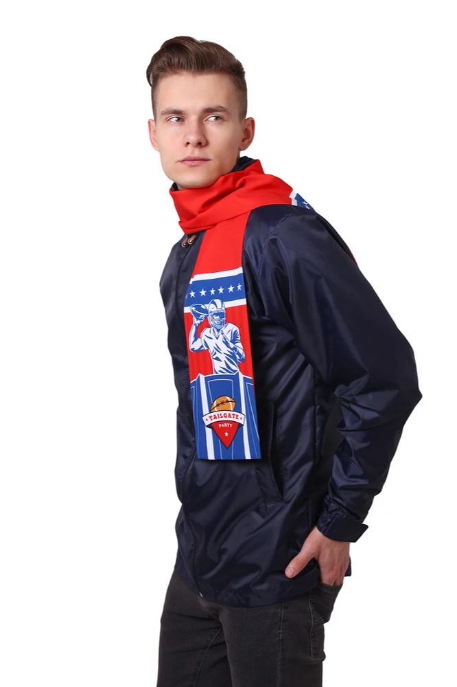 Шарф двухслойный легкий 15х130 см, с полной запечаткой "Tailgate party"#1