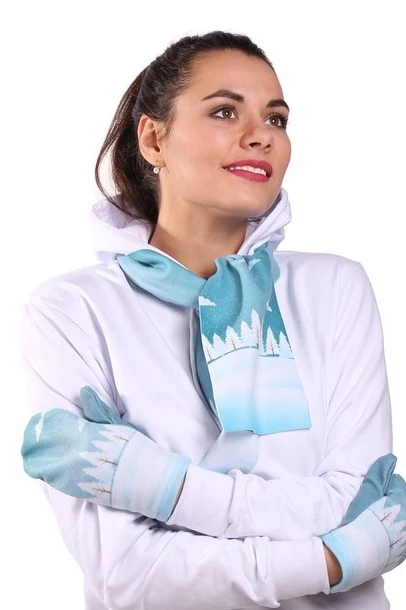 Шарф однослойный утепленный 15х100 см, с полной запечаткой#3