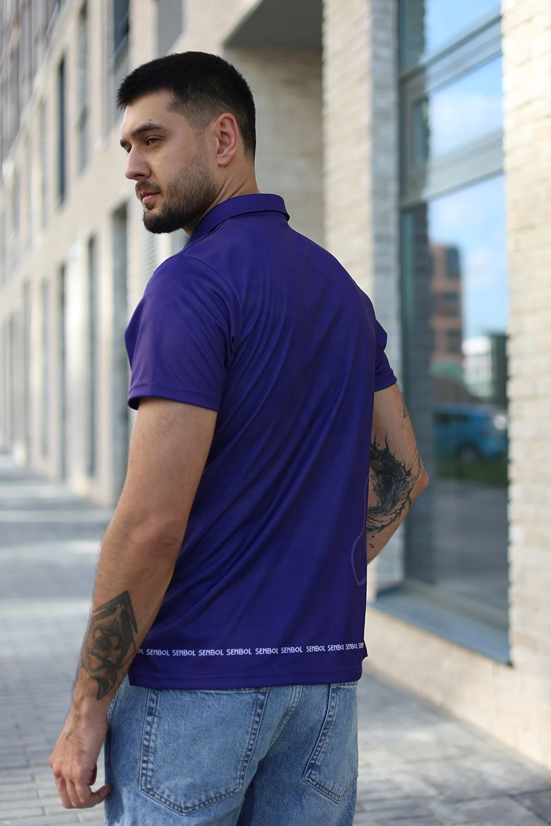 Поло Стар унисекс из ложной сетки с полной запечаткой "Senbol"#5 Поло Стар унисекс из ложной сетки с полной запечаткой "Senbol"#5
