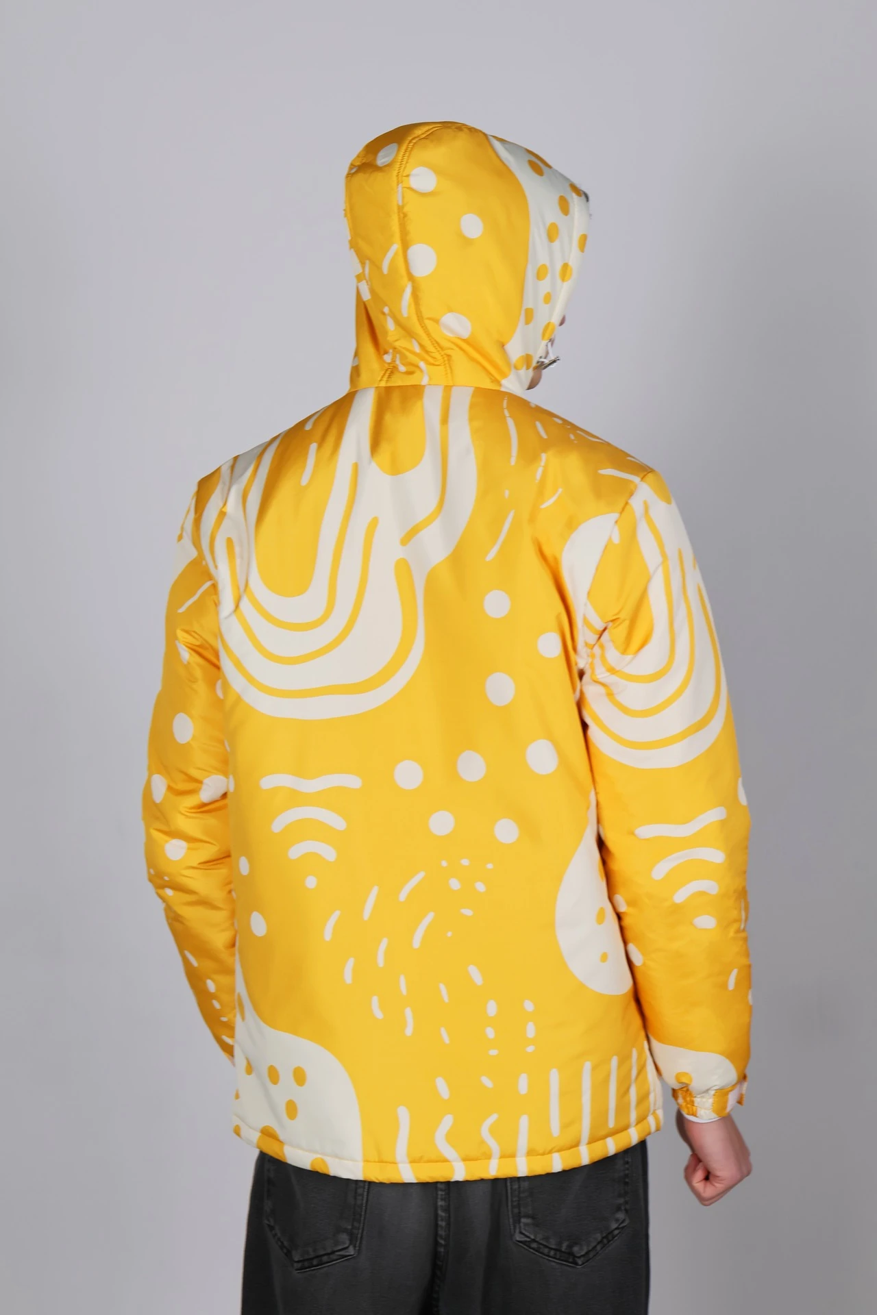 Куртка Норд с капюшоном на синтепоне унисекс, с полной запечаткой "Abstraction"#3