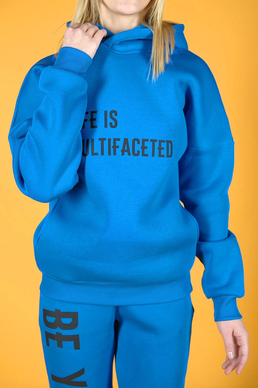 Худи Кинг из футера унисекс, однотонная голубая "Life is"#1 Худи Кинг из футера унисекс, однотонная голубая "Life is"#1