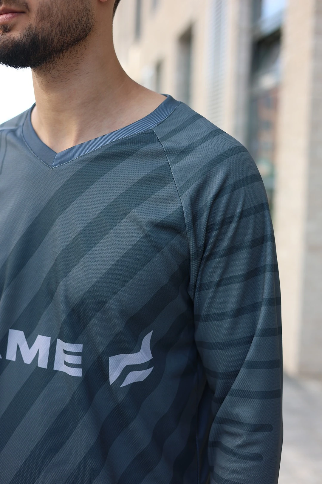 Лонгслив Спэйс Плюс V-ворот унисекс с полной запечаткой (полиэстер)#2