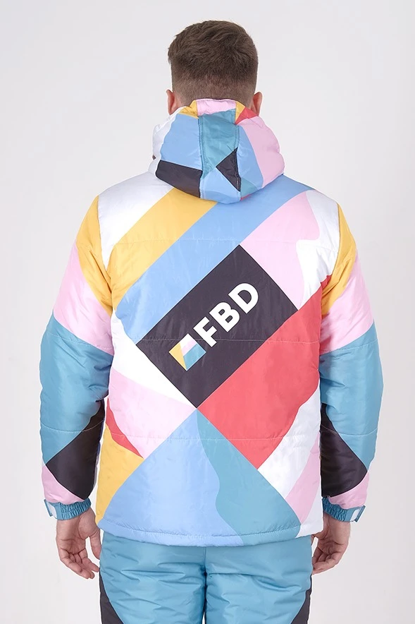 Куртка Винтер с капюшоном на синтепоне унисекс, с полной запечаткой "FBD"#1