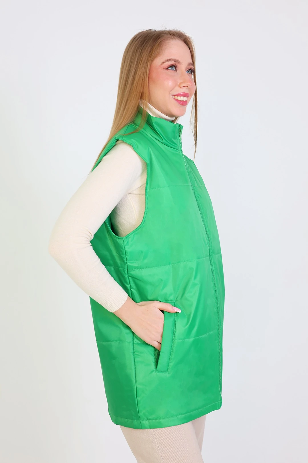Жилет Оливер унисекс, однотонный зеленый#2