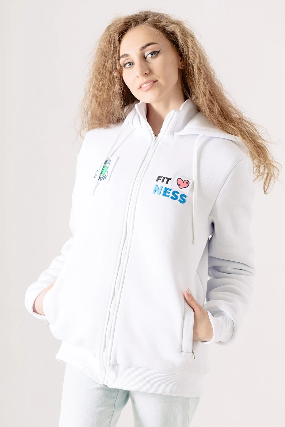 Купить балахон Джеймс из футера на флисе унисекс, однотонный "Fitness"