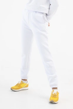 Купить брюки Хит из футера женские, однотонные белые