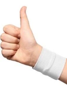 Купить напульсник трикотажный белый 9х9 см