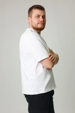 Купить футболку Харди оверсайз унисекс однотонная (хлопок), белую