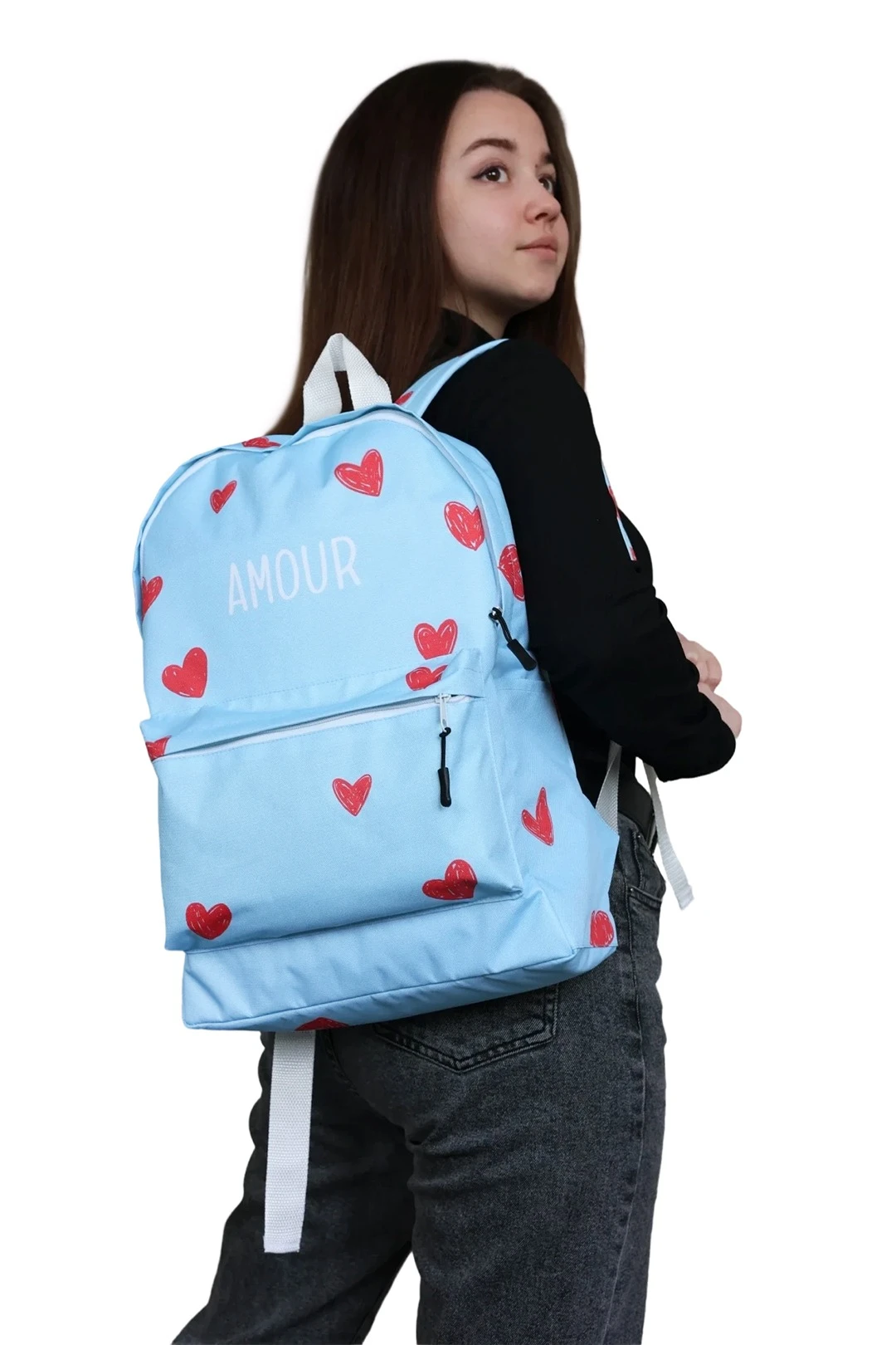 Рюкзак Венди с жестким каркасом 30х40х12 см, с полной запечаткой "Amour"#8