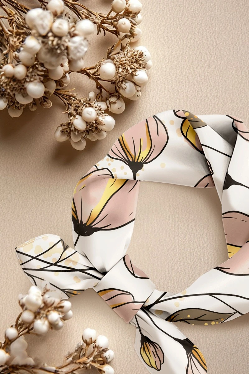 Платок Шанель 50х50 см, с полной запечаткой "Summer Breath"#1 Платок Шанель 50х50 см, с полной запечаткой "Summer Breath"#1