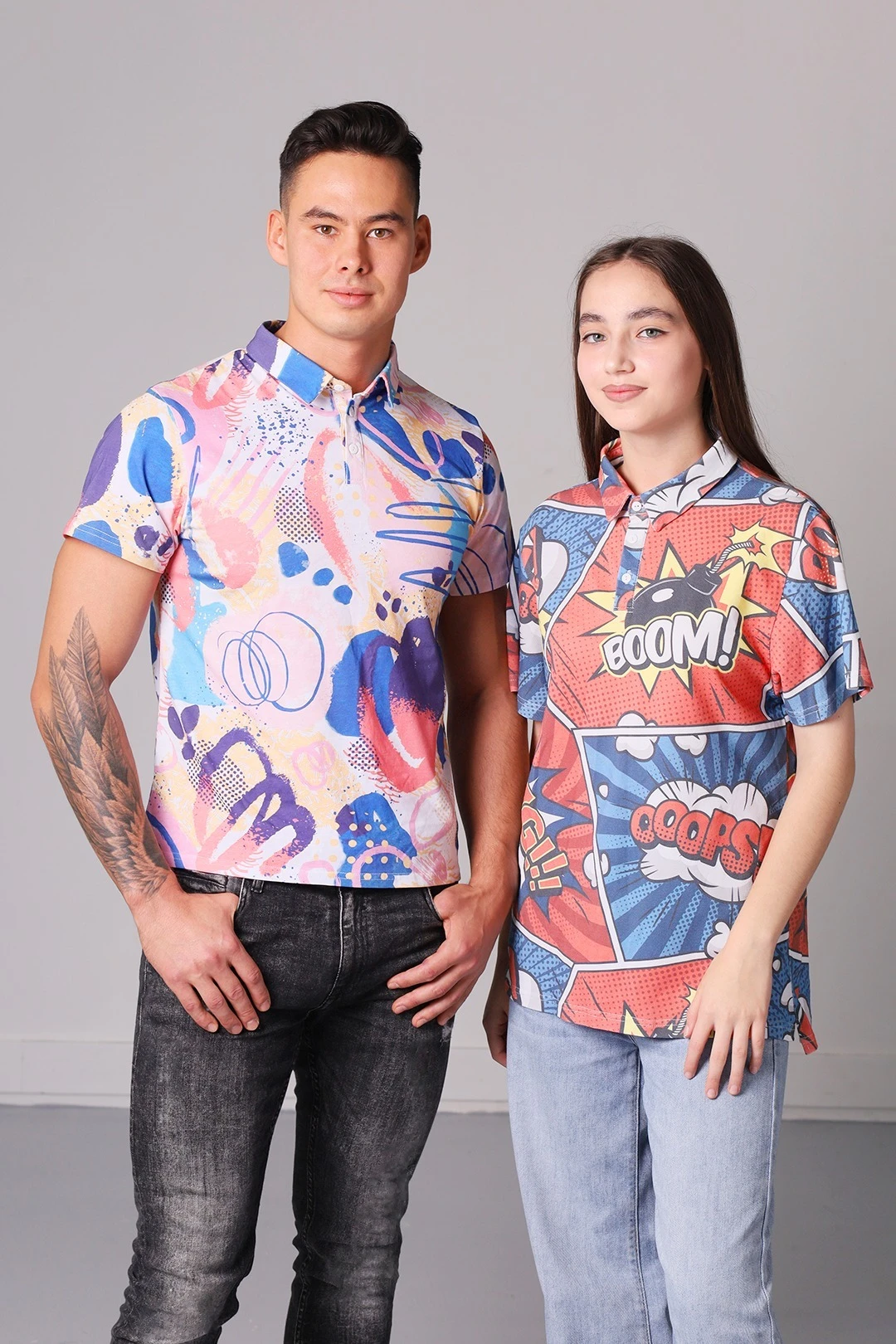 Поло Лекс унисекс из пике с полной запечаткой "Boom"#3