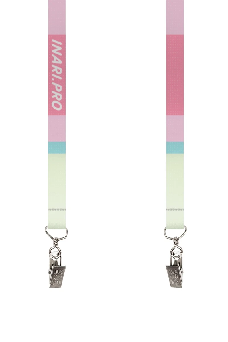 Купить ленту для бейджа блекаут ширина 1,5 см, с клипсой, с печатью "Inari.pro"