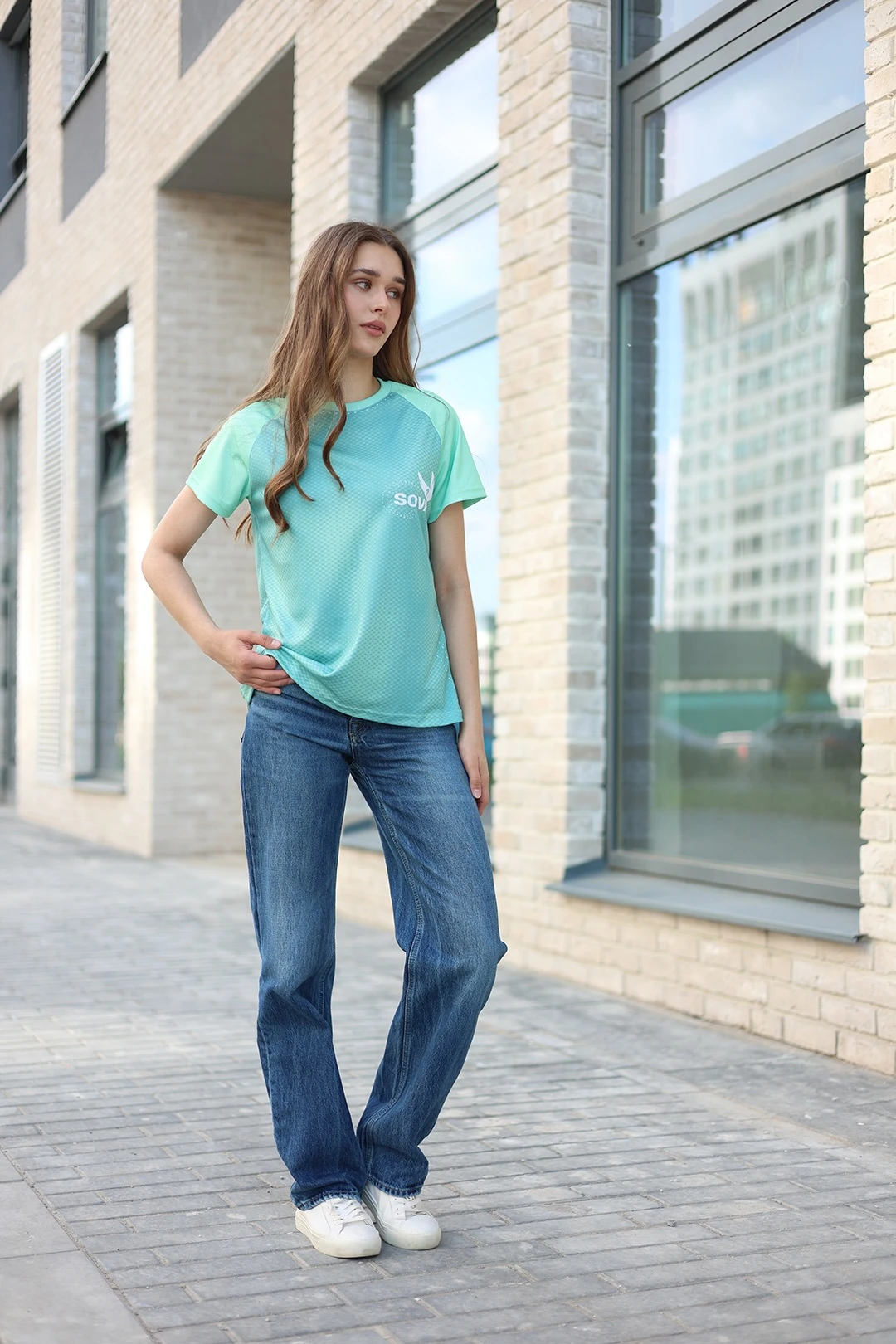 Футболка Спэйс женская из ложной сетки с полной запечаткой "Sova"#1