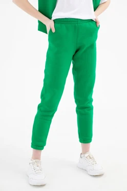 Купить брюки Хит из футера детские, зеленые