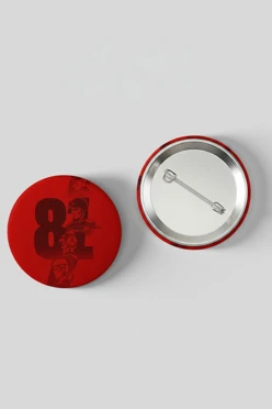 Значок закатной диаметр 58 мм, с принтом "Scarlet Lights"#1