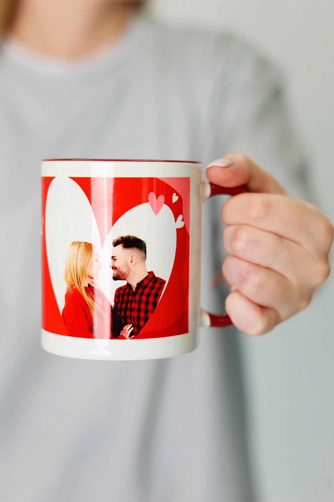 Кружка с цветной каймой и ручкой, с принтом "I love you" Кружка с цветной каймой и ручкой, с принтом "I love you"