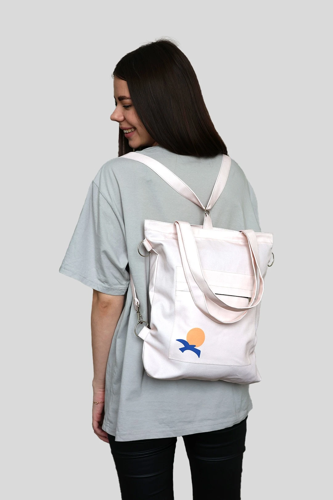 Купить сумку-рюкзак Бадди из саржи 33х38х4 см, печать с двух сторон "Afina"