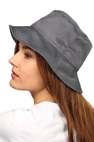 Панама Мальта из греты с узкими полями, однотонная серая#1 Панама Мальта из греты с узкими полями, однотонная серая#1