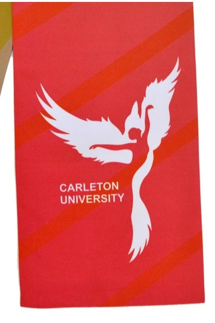 Шарф двухслойный легкий 15х100 см, с полной запечаткой "Carleton University"#5