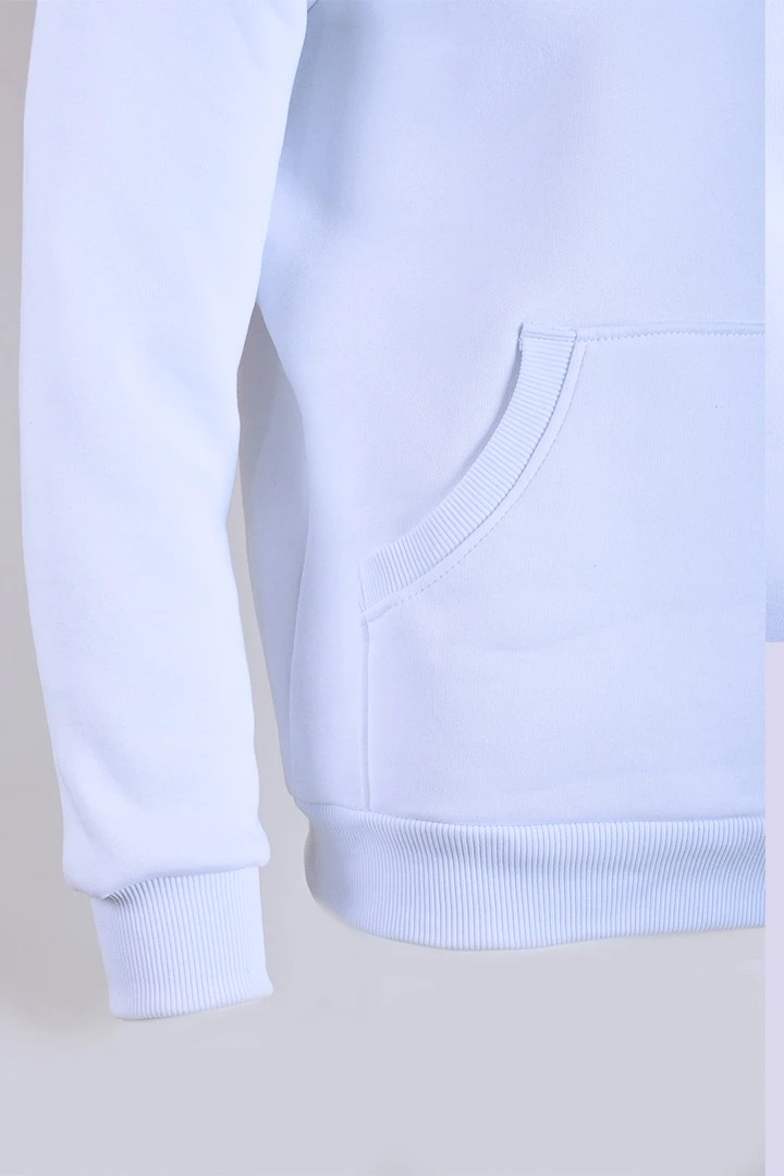 Худи Майк из футера унисекс, однотонный белый#2