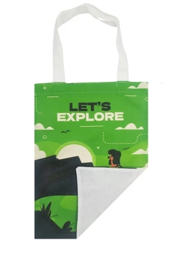 Купить сумку Айрис из льна 25х35, печатьс одной стороны "Lets Explore"