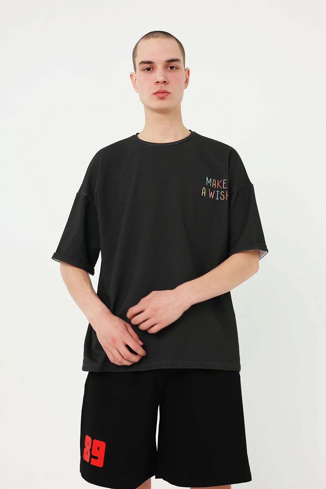 Купить футболку Бен оверсайз унисекс из футера с полной запечаткой "Make a Wish"