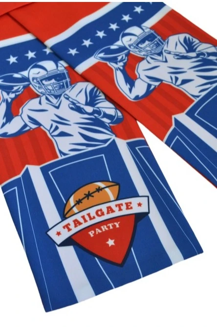 Шарф двухслойный легкий 15х130 см, с полной запечаткой "Tailgate party"#6