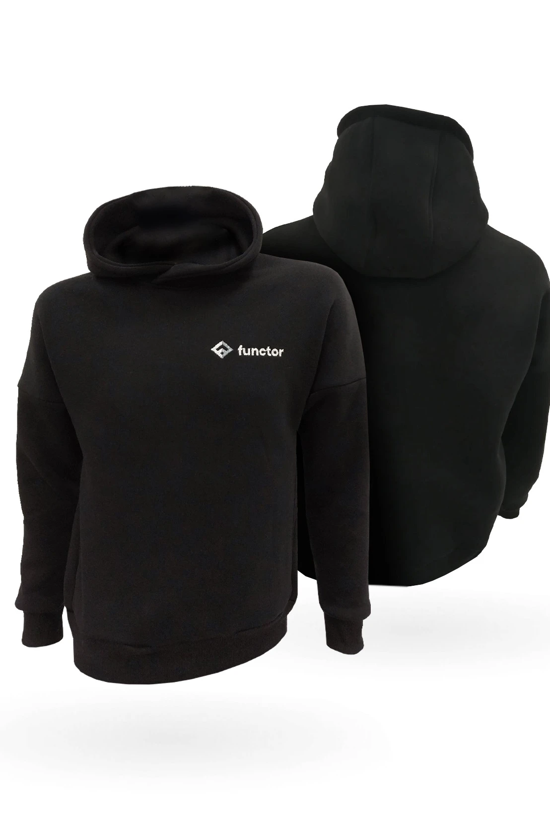 Худи Кинг из футера унисекс, однотонная черная#6