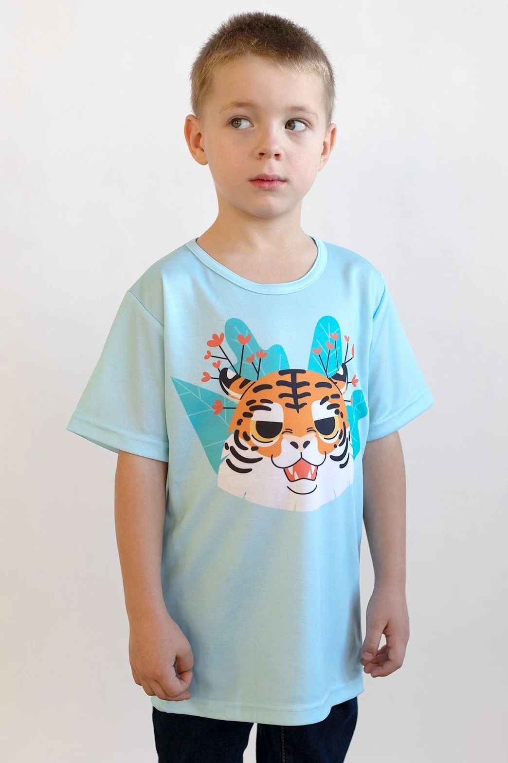 Футболка Гэлэкси детская из примы с полной запечаткой "Tiger"#4 Футболка Гэлэкси детская из примы с полной запечаткой "Tiger"#4