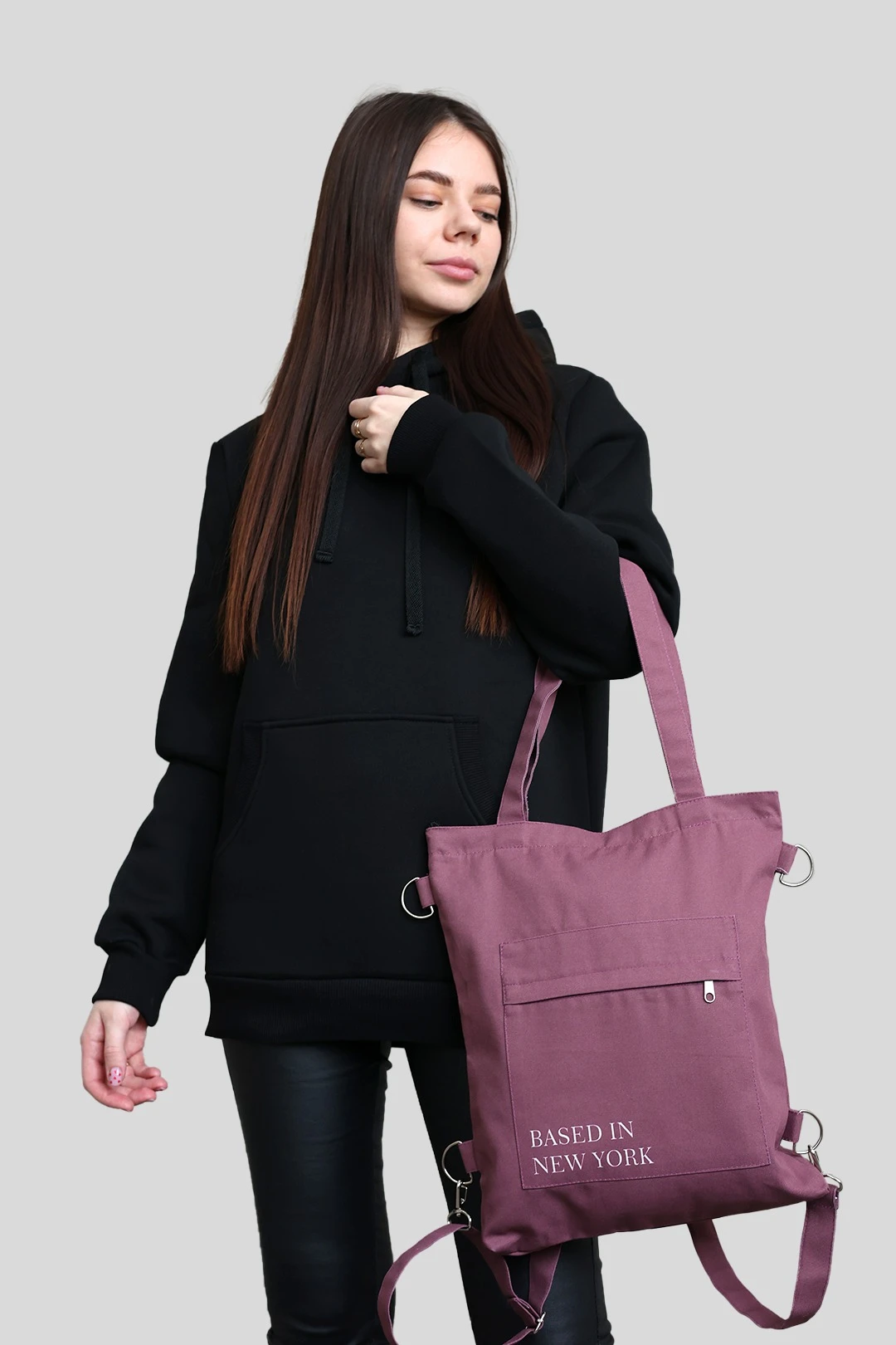 Купить сумку-рюкзак Бадди из саржи 33х38х4 см, печать с двух сторон "New York"