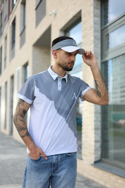 Купить поло Лекс унисекс из кулирки хб с полной запечаткой "Star"