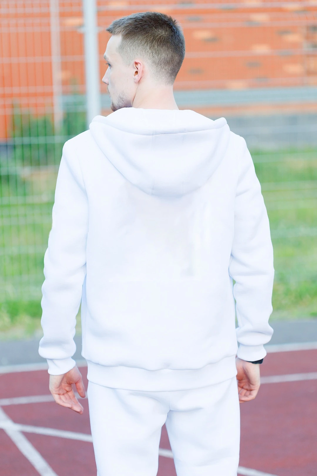 Балахон Рик из футера унисекс, однотонный белый#1