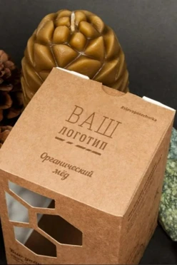 Свеча из пчелиного воска "Кедровая шишка"#2