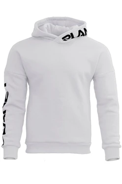 Купить худи Кинг из футера унисекс, однотонную белую