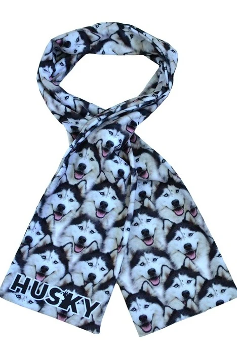 Шарф двухслойный утепленный 15х150 см, с полной запечаткой "Husky"#8