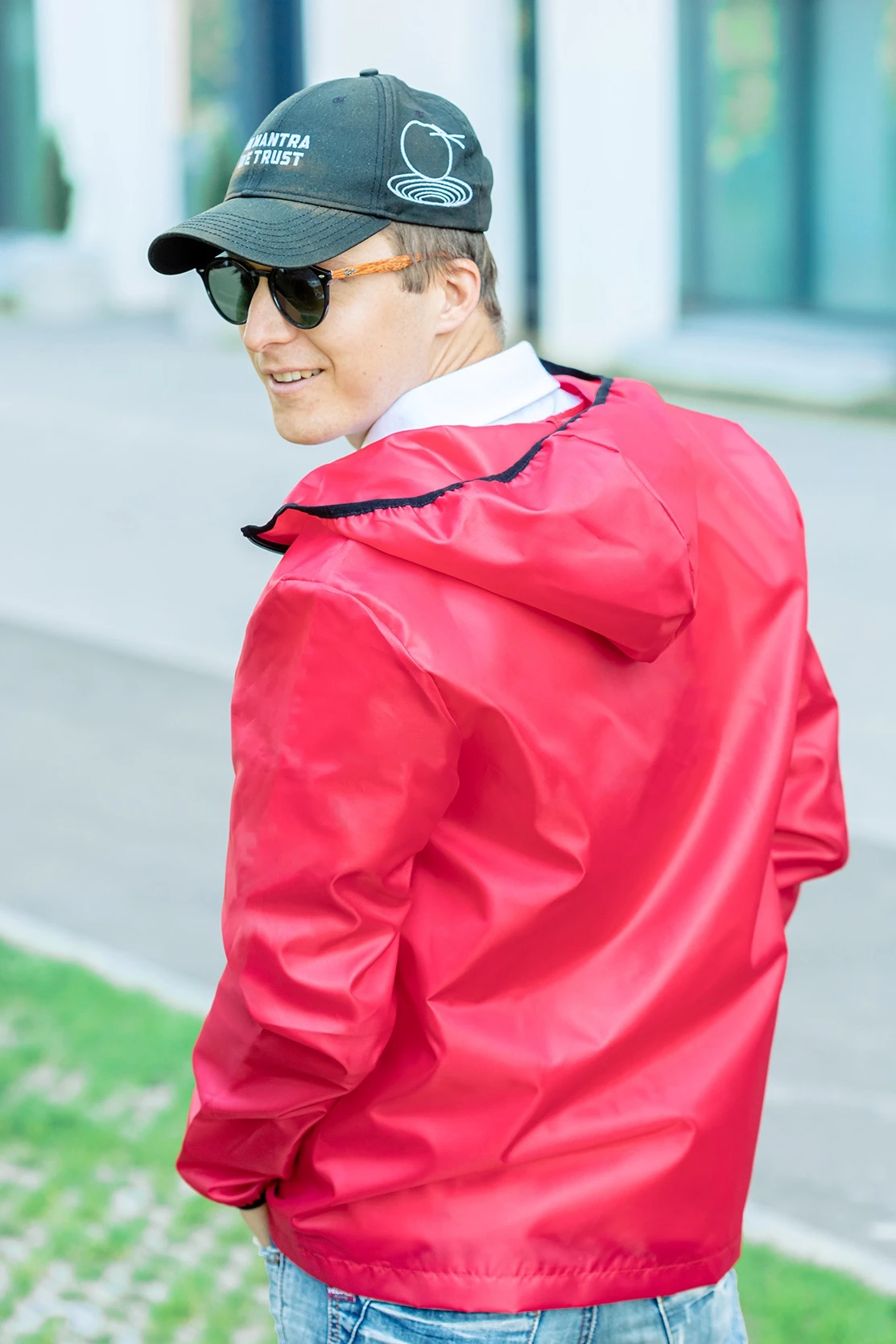 Ветровка Арчи унисекс, однотонная красная#2 Ветровка Арчи унисекс, однотонная красная#2