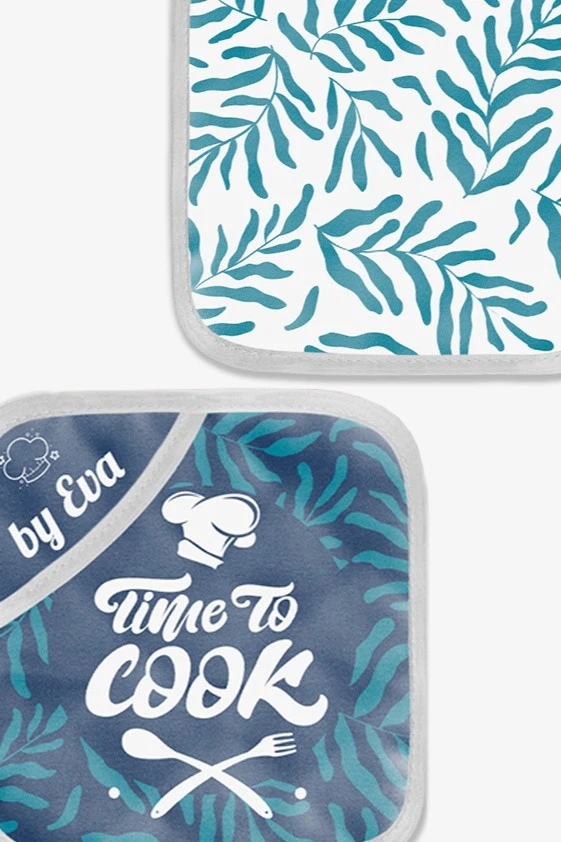 Прихватка Маффин с полной запечаткой "Time to cook"#1 Прихватка Маффин с полной запечаткой "Time to cook"#1