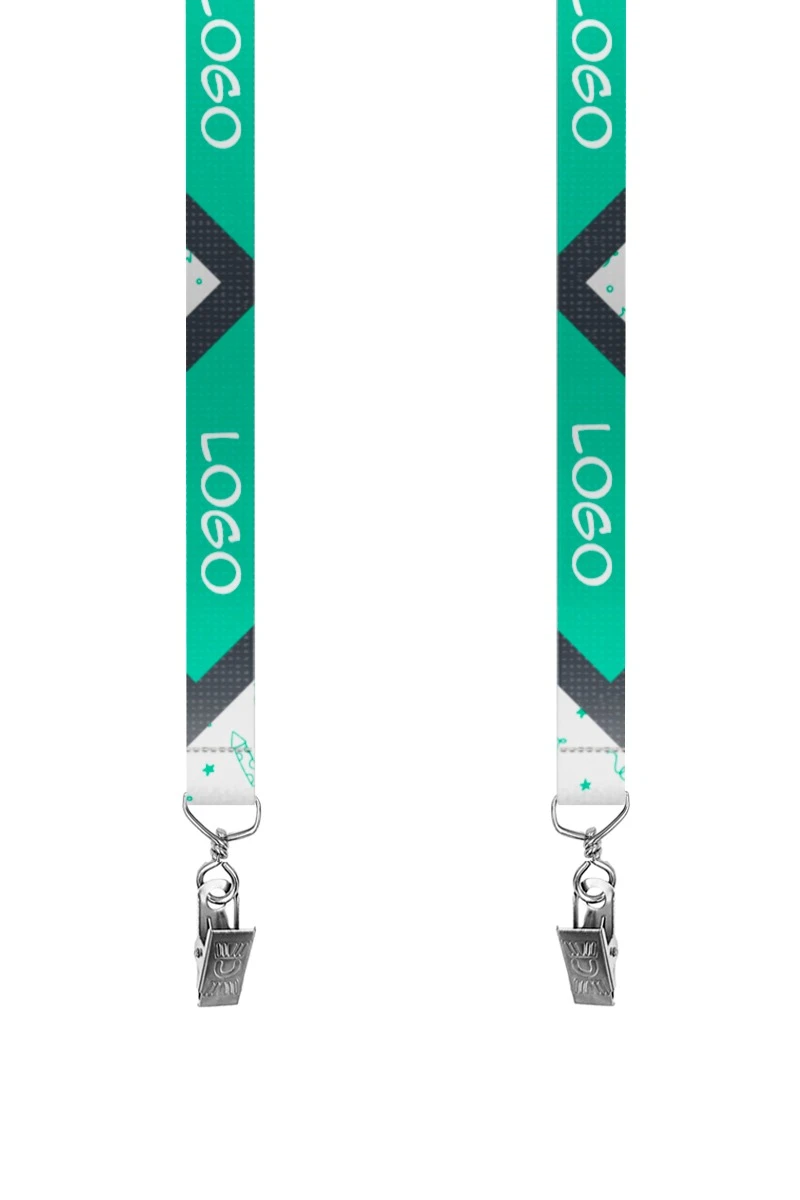 Купить ленту для бейджа блекаут ширина 2,5 см, с клипсой и замком безопасного разрыва, с печатью "Logo"