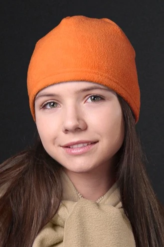 Шапка Вайт флисовая однослойная взрослая, однотонная оранжевая#2 Шапка Вайт флисовая однослойная взрослая, однотонная оранжевая#2