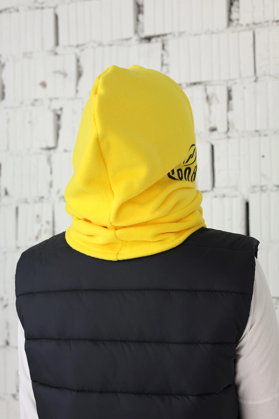 Капор Рейс флисовый взрослый, однотонный желтый#3