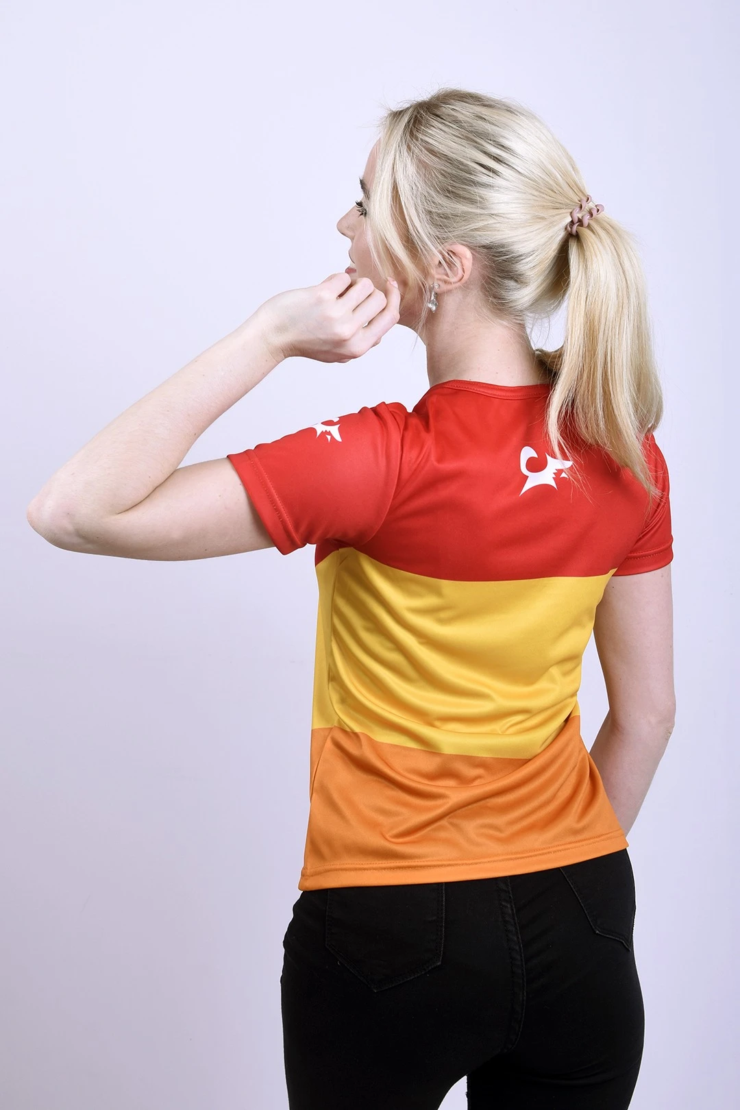 Футболка Гэлэкси V-ворот женская из примы с полной запечаткой "Fox"#1