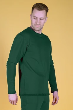 Купить толстовку Мартин из футера унисекс темно-зеленую