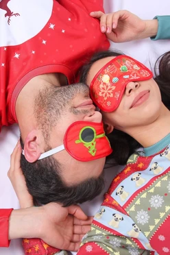 Маска для сна с принтом "Christmas Tree Glasses"#1