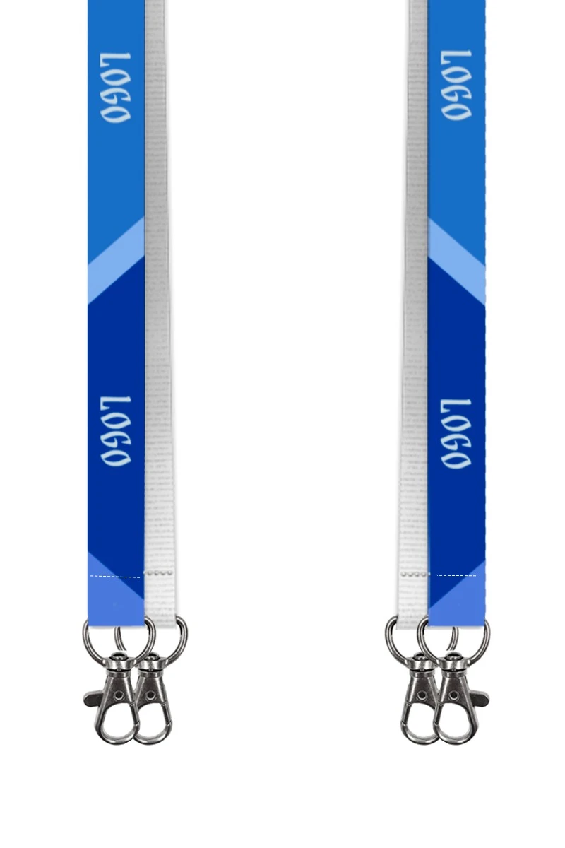 Купить ленту для бейджа репс ширина 1,5 см, с двумя карабинами-люкс, с печатью "Logo 2"