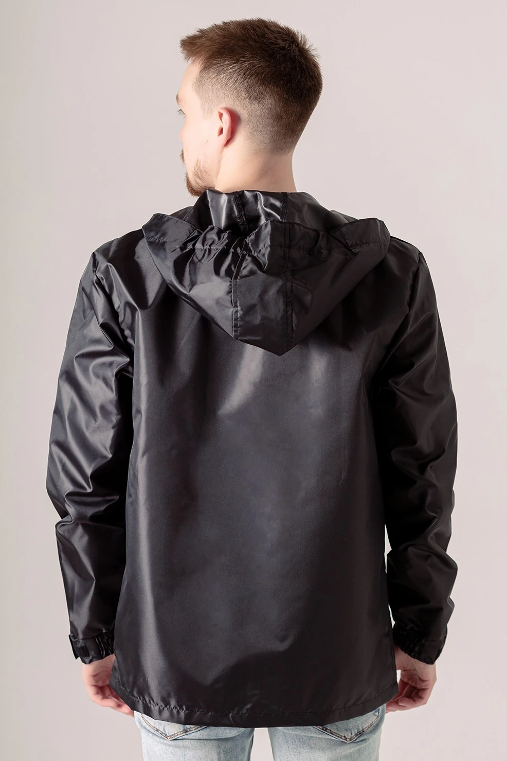 Ветровка Рэйн унисекс, однотонная черная#2