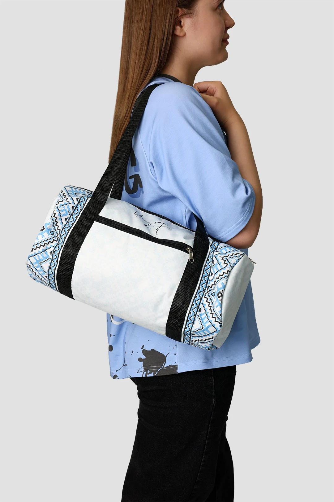 Купить сумку Фитнес с принтом "Black and blue diamonds" Купить сумку Фитнес с принтом "Black and blue diamonds"